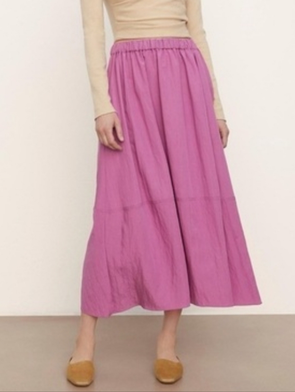 VINCE $325 Camelia Pull-on Midi Skirt Lyocell Blend Size S